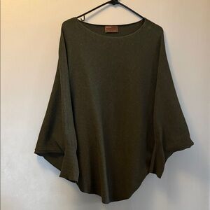 Kerisma Sage Green Knit Boho Poncho